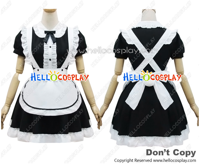 Angel Feather Cosplay Black White Rabbit Maid Dress Costume