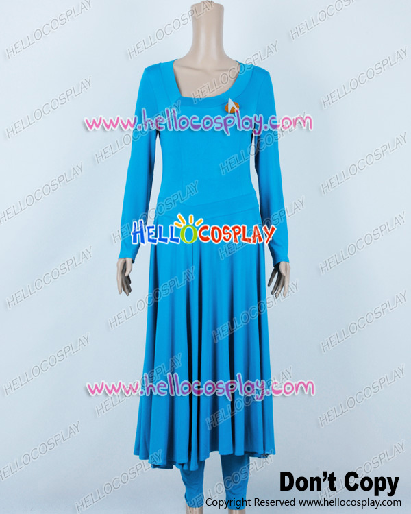 Star Trek Cosplay Commander Deanna Troi Blue Dress Costume