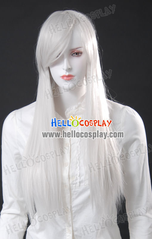 cosplay white medium wig