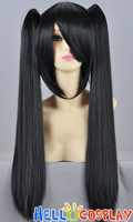 Black Cosplay Wig Clip On Ponytails Black Cosplay Wig Clip On Ponytails