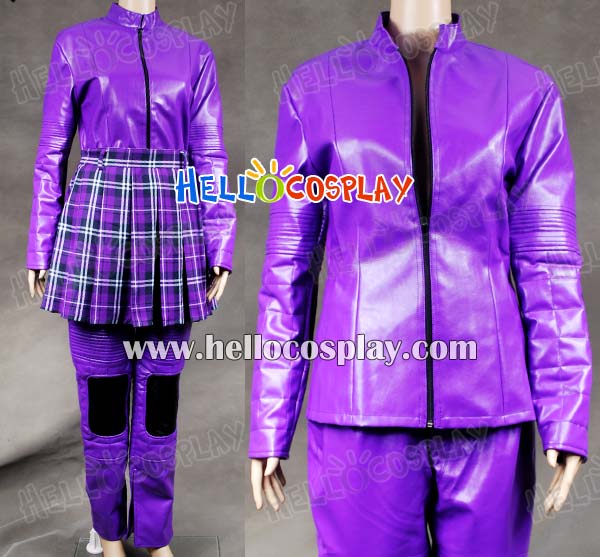 Kick-Ass Hit Girl Cosplay Costume Purple Leather