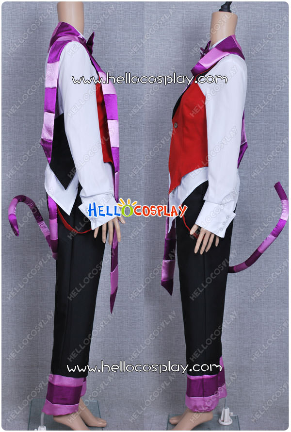 Black Butler Cosplay Kuroshitsuji in wonderland Grell Sutcliff Cheshire Cat Costume