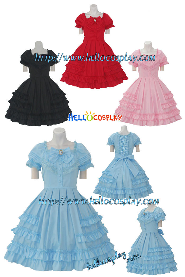 Lolita Costumes Black/Blue/Pink/Red