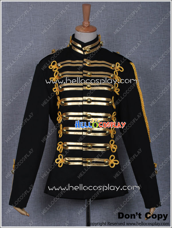 Michael Jackson Military Prince Black Jacket Gold Stripe