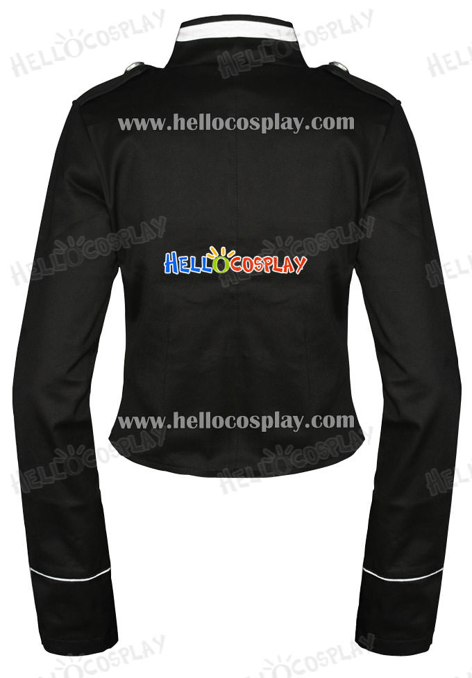 Black Silver My Chemical Romance Crop Military Jacket