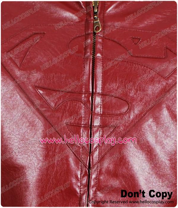 Smallville Clark Kent Red Leather Jacket Coat Costume