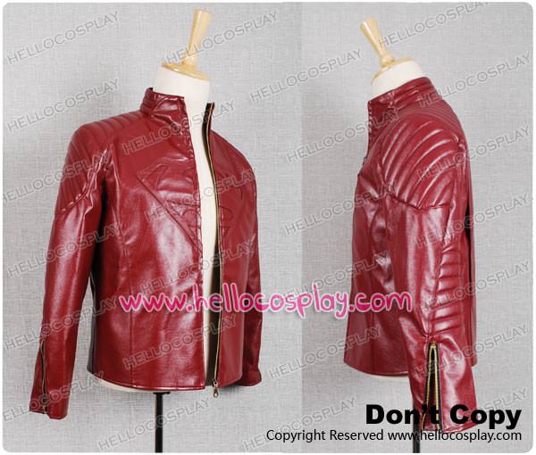 Smallville Clark Kent Red Leather Jacket Coat Costume