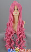 Hot Pink Curly Long Cosplay Wig with Clip-On Ponytail Hot Pink Curly Long Cosplay Wig with Clip-On Ponytail