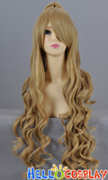 Light Brown Curly Long Cosplay Wig with Clip-On Ponytail Light Brown Curly Long Cosplay Wig with Clip-On Ponytail