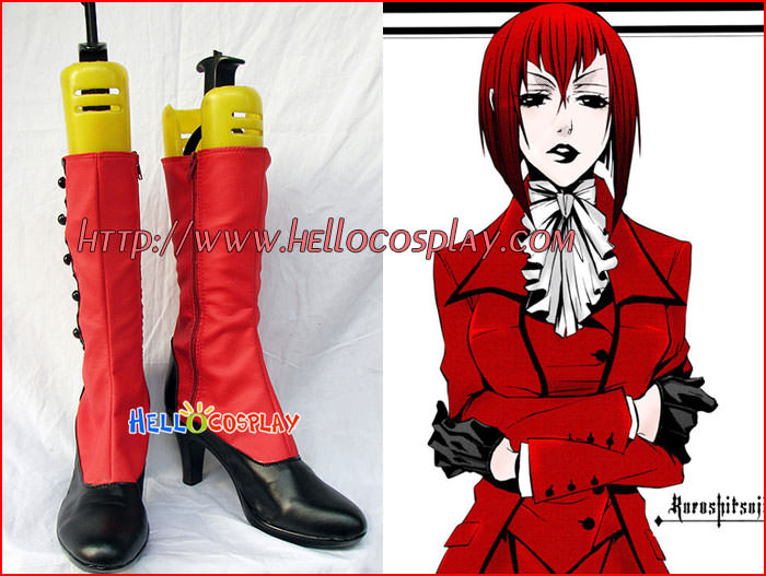 Black Butler Cosplay Madame Red Boots MaterialManmade Leather