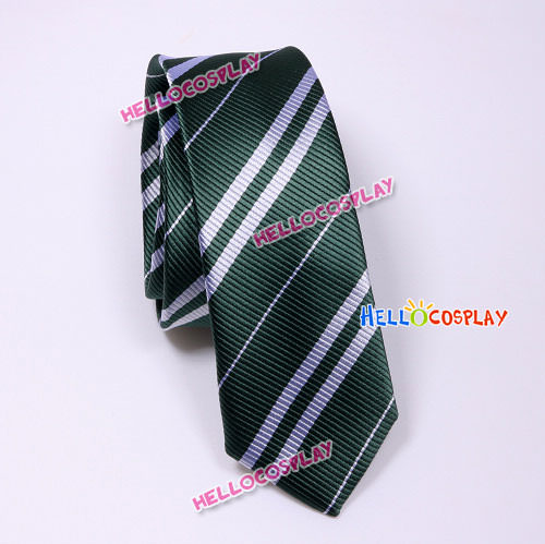 Harry Potter Slytherin Green & Silver Tie Vintage Silk