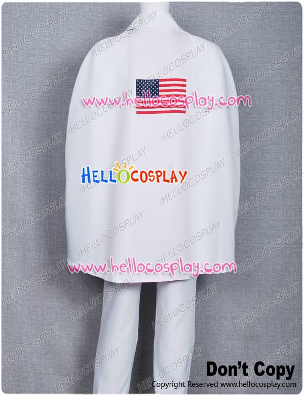 OTGAP Cosplay Blue Star White Uniform With Cape Costume Flag Version