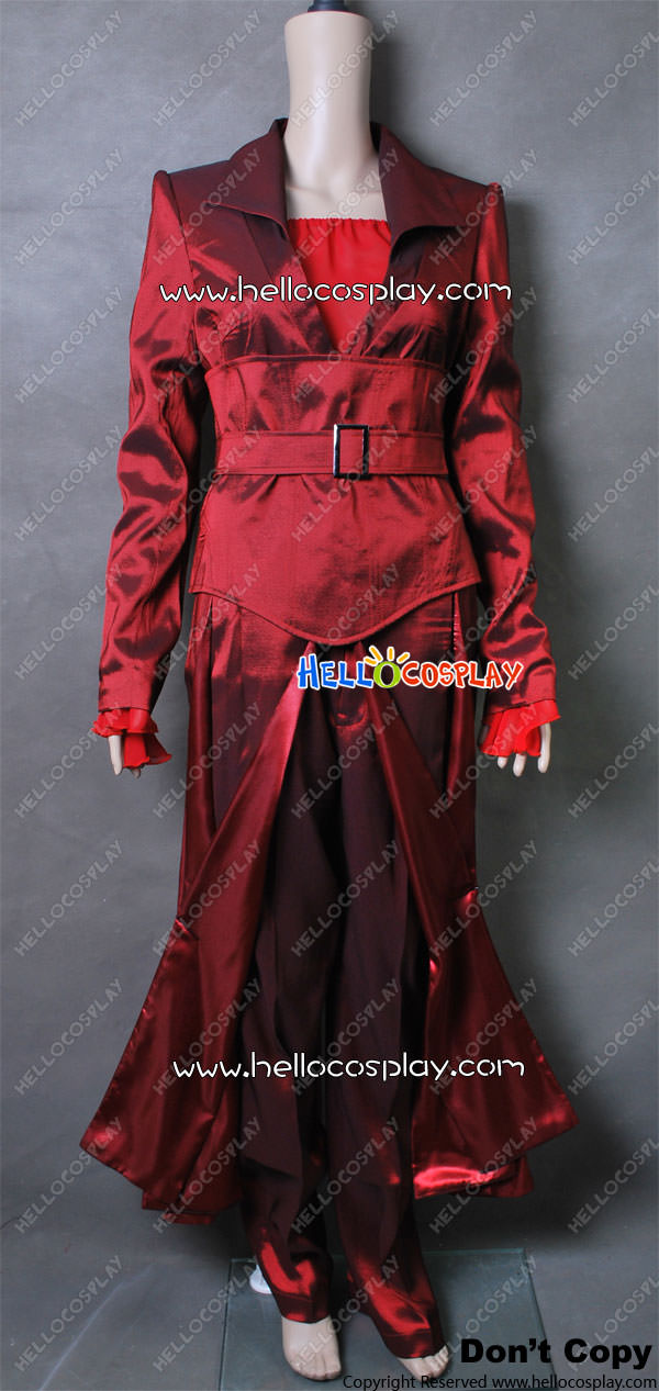 X Cosplay J Red Dress Coat Lady Uniform Costume