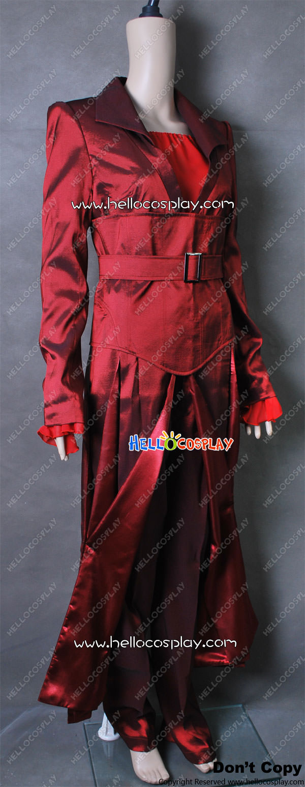 X Cosplay J Red Dress Coat Lady Uniform Costume