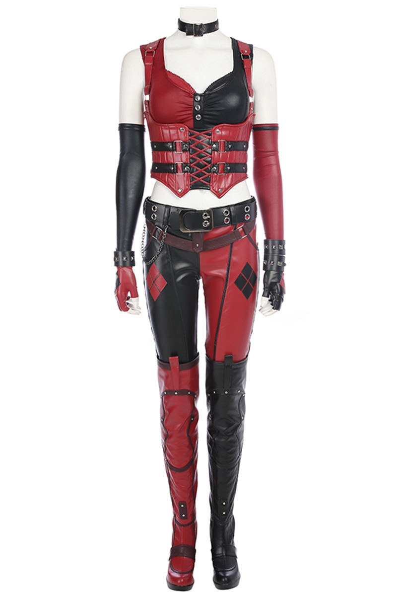 Batman Arkham Knight Harley Quinn Cosplay Costume Full Set Uniform