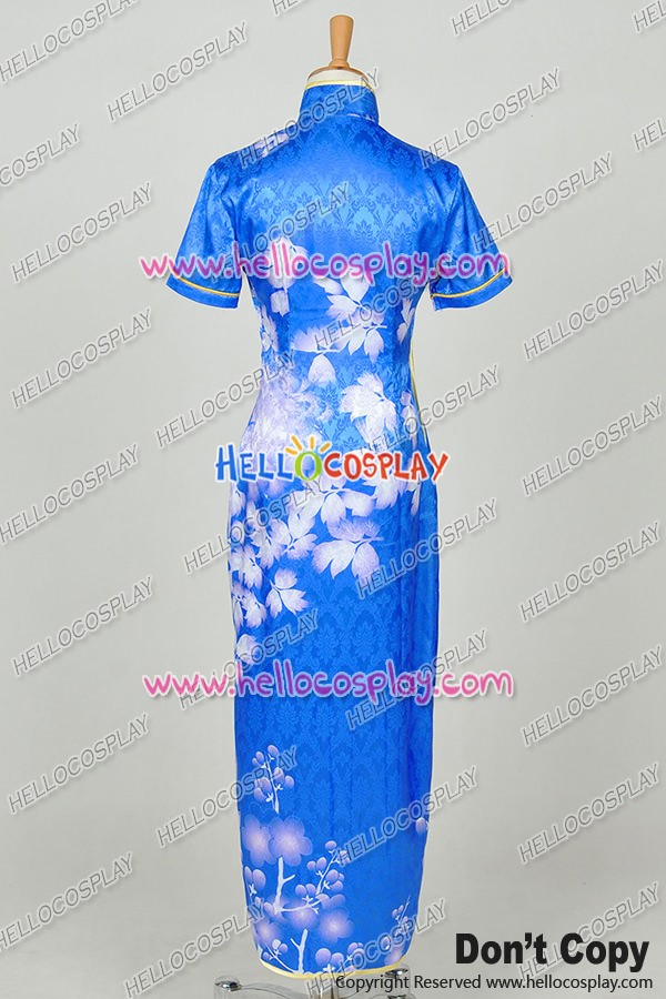Vocaloid Cosplay Perfume Hurlyburly Miku Blue Cheongsam Dress Costume