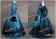 Marie Antoinette Victorian Cyan Blue Satin Wedding Dress Ball