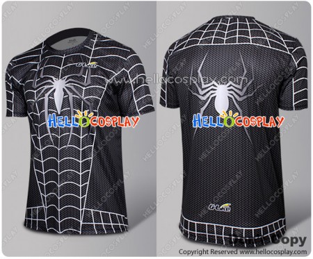 Spider Man Peter Parker Black Venom Cosplay Costume T Shirt