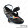 Sweet Lolita Shoes Matte Black Ruffle Ribbon Bow Lace Ankle Strap