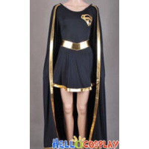 DC Comics Cosplay Dark Black Gold Girl Dress Costume