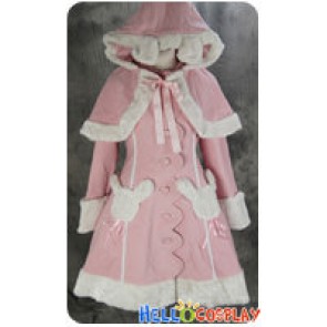Gothic Lolita Cosplay Pink Teddy Cape Rabbit Jacket Costume