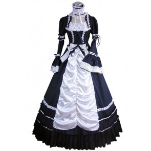 Renaissance Gothic Lolita Blue Dress Ball Gown Prom