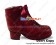 Wine Red Satin Lace Ruffle Chunky Princess Lolita Short Boots