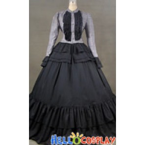 Victorian Civil War Ball Gown Tartan Dress Prom