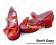Sweet Lolita Shoes Chunky Red Matte Single Strap Round Buckle Lace Bow