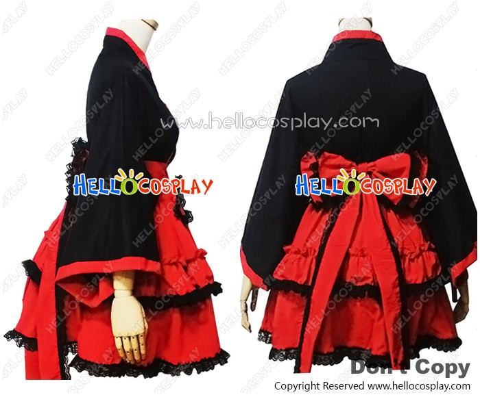black and red kimono dress