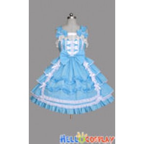 Sweet Lolita Gothic Punk Jumper Skirt Blue Dress