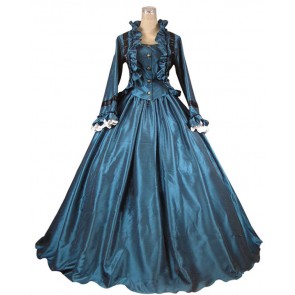 Civil War Victorian Ball Gown Prom Satin Evening Dress