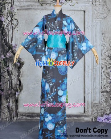 Vocaloid 2 Cosplay Miku Costume Kimono Bathrobe Dress