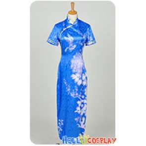 Vocaloid Cosplay Perfume HurlyBurly Miku Blue Cheongsam Dress Costume