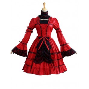 Victorian Lolita Princess Fairy Gothic Lolita Dress Red