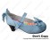 Princess Lolita Shoes Sweet Matte Blue Instep Strap Bows Lace Heart Shaped Buckle
