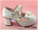 White Bow Crossing Straps Ruffle Chunky Princess Lolita Shoes
