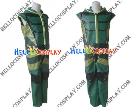 Smallville Green Arrow Cosplay Artificial Leather Jumpsuit Costume