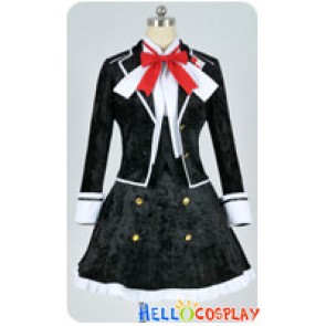 Diabolik Lovers Cosplay Yui Komori Black Uniform Costume Silk Velvet Ver