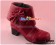 Wine Red Ruffle Bow Chunky Sweet Lolita Short Boots