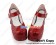 Mirror Wine Red Strap Square Buckle Chunky Princess Lolita Shoes