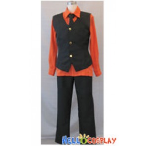 One Piece Cosplay Sanji Costume Orange Shirt Black Vest