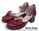 Wine Red Alice Flower Ankle Strap Chunky Sweet Lolita Shoes