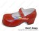 Wine Red Single Ruffle Strap Chunky Princess Lolita Shoes