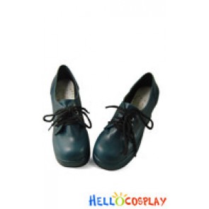 Dark Blue Lacing Shoelace Chunky Princess Lolita Shoes