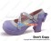 Purple White Back Bow Ruffle Strap Chunky Princess Lolita Shoes