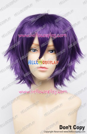 Wig 30CM Cosplay Pure Purple Violet Universal Short Layered