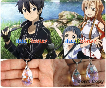 Sword Art Online Cosplay Asuna Yuuki Heart Of Yui Crystal Necklace Accessories