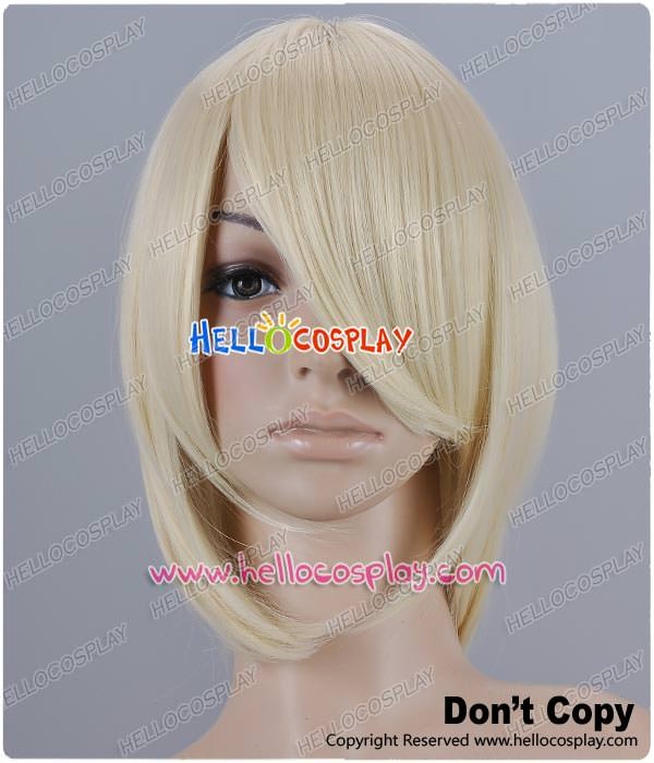 short light blonde cosplay wig