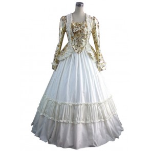 Civil War Satin Jacket Gown Dress Wedding Dress